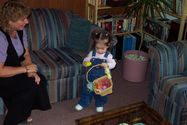 Easter 2002 - Kaija finds some eggs