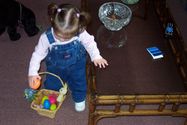 Easter 2002 - Kaija getting the hang of it