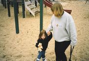 Kaija and Nana walking at the park