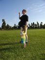 Kaija and Daddy admiring the kite