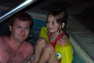 Kaija and Uncle Dave in the hottub