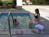 Kaija & pregnant Heather in the warm pool