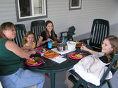 All Daddy's favorite girls over for dinner (Maddi is hiding underneath the shawl)