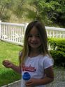 Playing with bubbles in our backyard