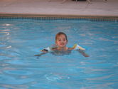 Swimming in the middle of the pool