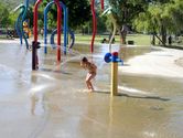 Kaija playing at the sprayground