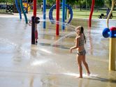 Kaija playing at the sprayground