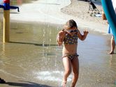 Kaija playing at the sprayground