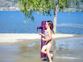 Kaija playing at the sprayground