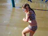 Kaija playing at the sprayground