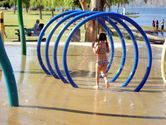 Kaija playing at the sprayground