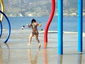 Kaija playing at the sprayground