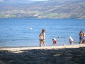 Kaija running back to the water