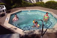Kaija, Heather and Rebecca enjoying the hottub