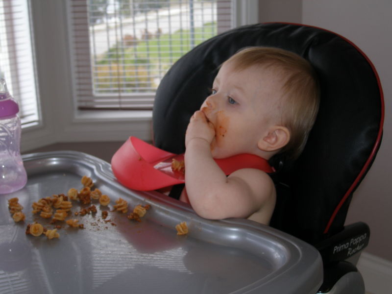 Maddi's very first pasta & tomato meat sauce
