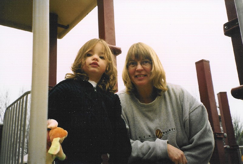 Kaija and Nana from high atop the playground

