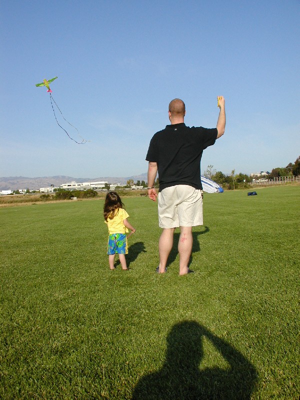 Kaija and Daddy admiring the kite

