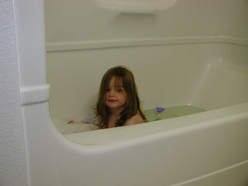In the tub
