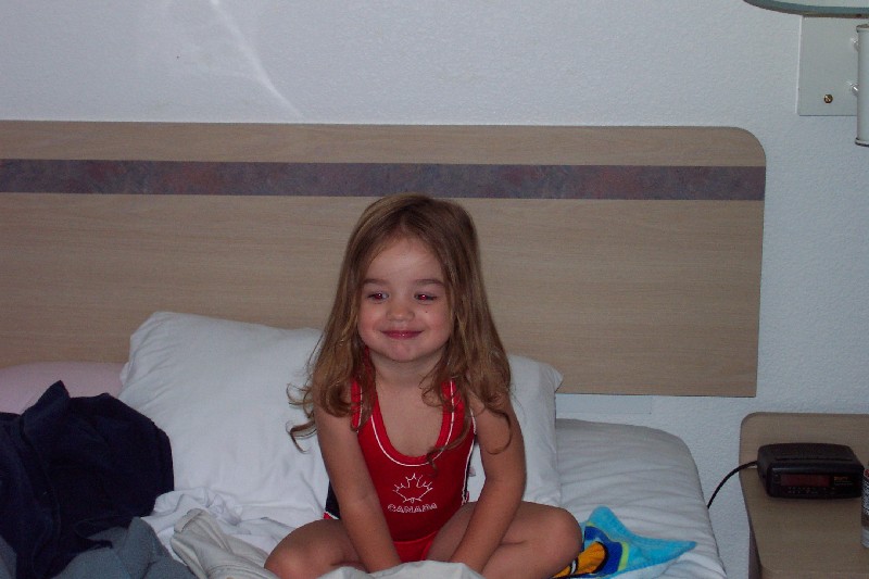 Kaija waiting to go to the pool
