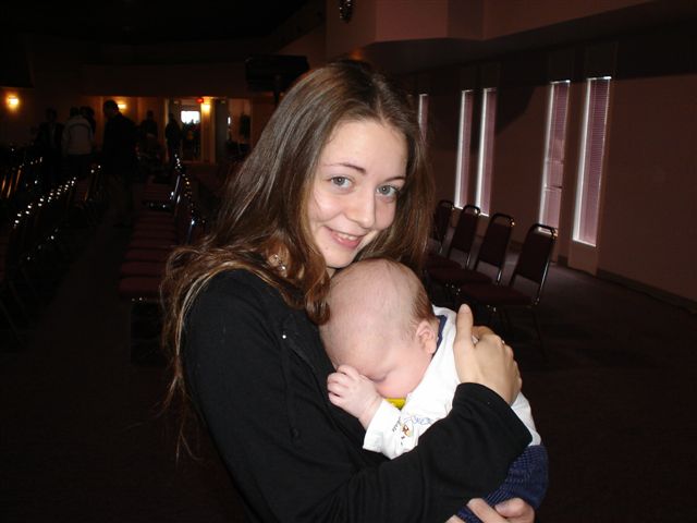 Jennie and a friend's baby
