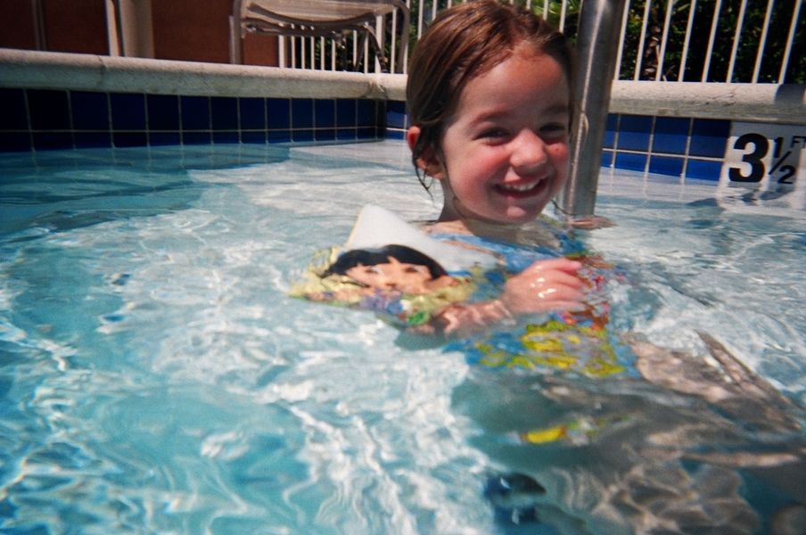 Kaija in the pool
