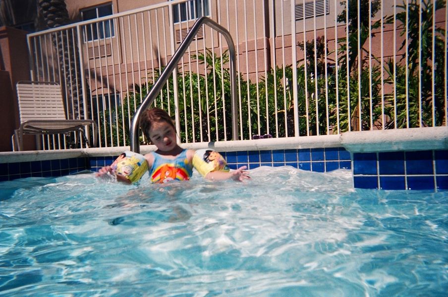Kaija in the pool
