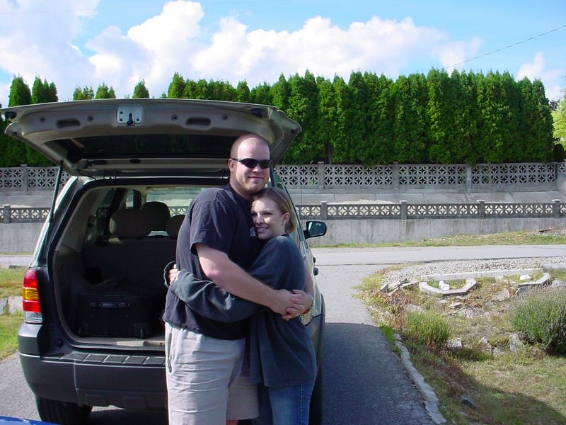 Hugs right before a long roadtrip (we had just found out she is pregnant!)
