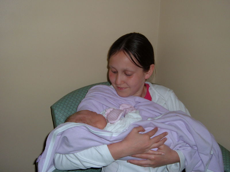 Becca and day-old Maddi
