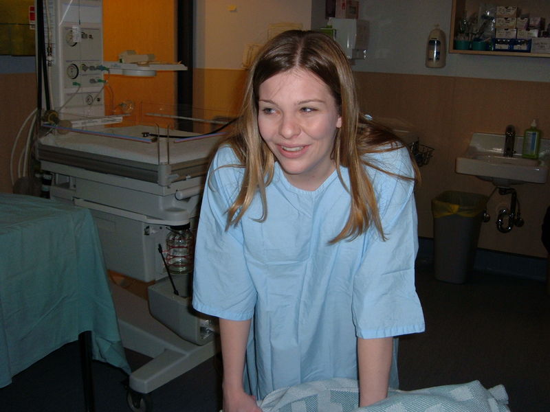 Not quite sure if that is a mid-contraction laugh or on the verge of tears, or all of the above
