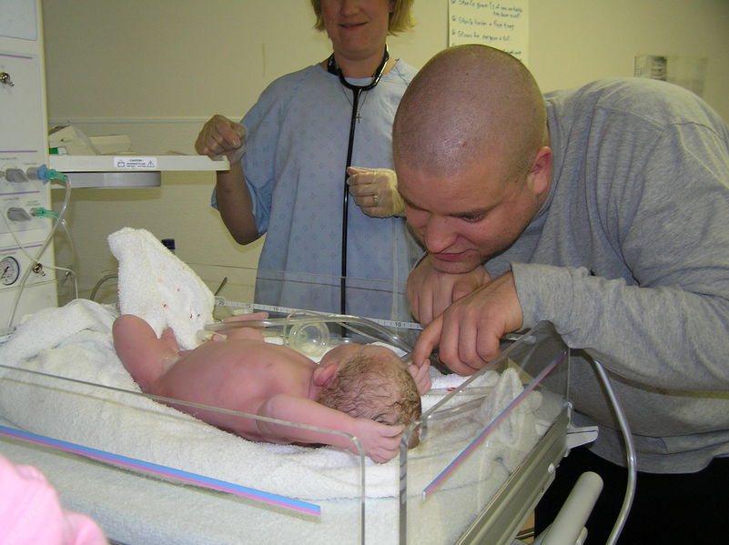 Daddy checking Maddi over
