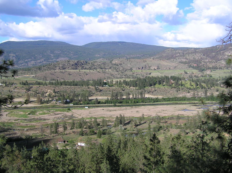 Looking down on the Okanagan River south of Okanagan Falls
