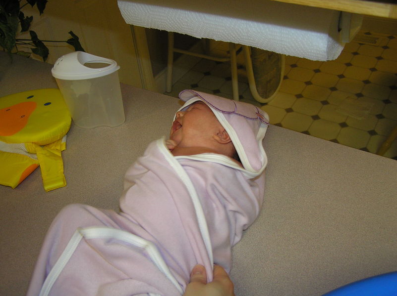 Maddi's first bath
