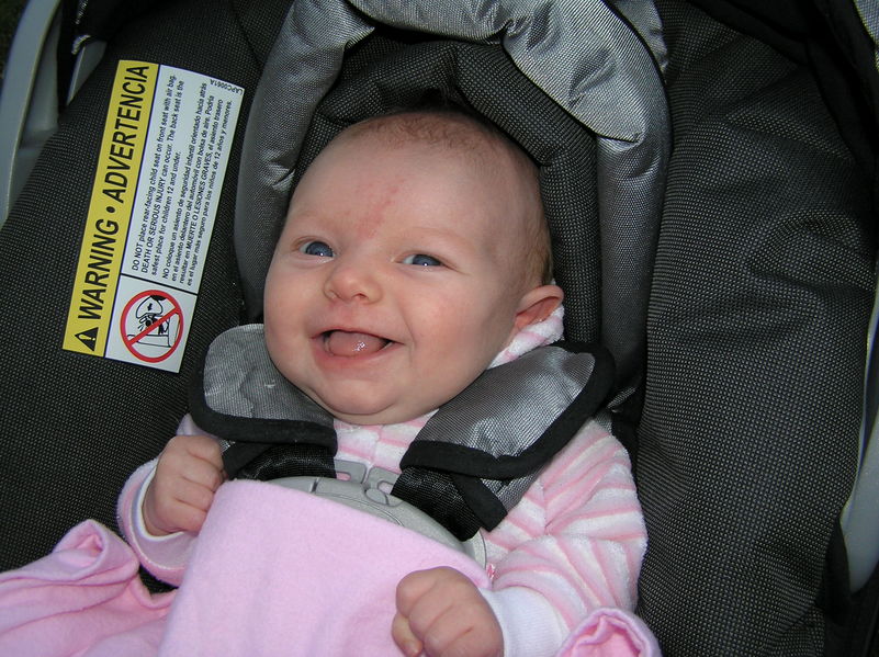 Maddi's first caught-on-film smile
