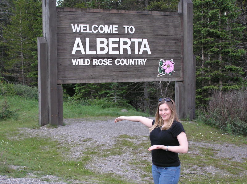 Heather welcoming us to Alberta with her eyes closed

