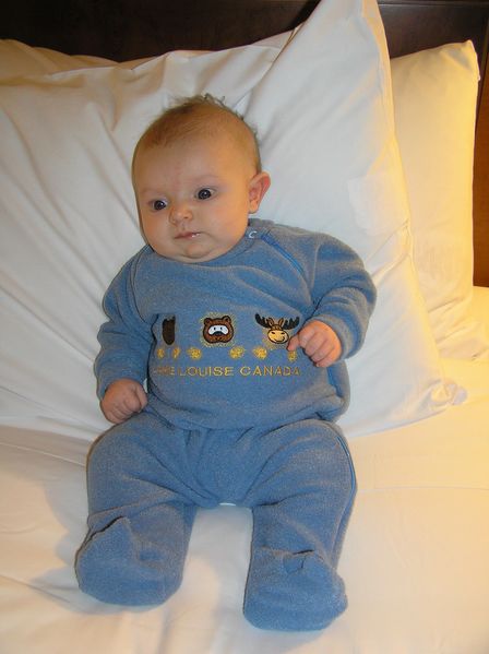 Wearing her new sleeper
