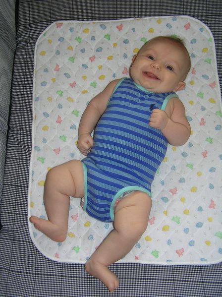 Giggle baby sporting her new swimsuit
