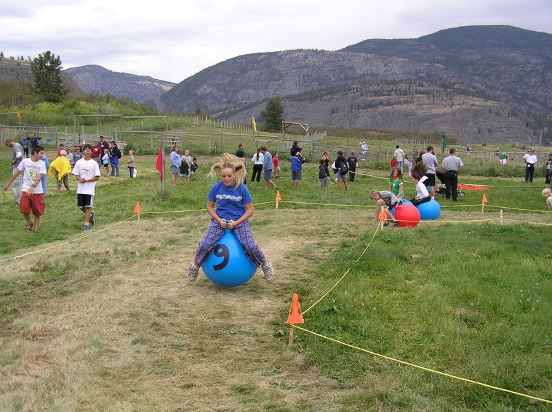 Megan in mid bounce (nice hair!)

