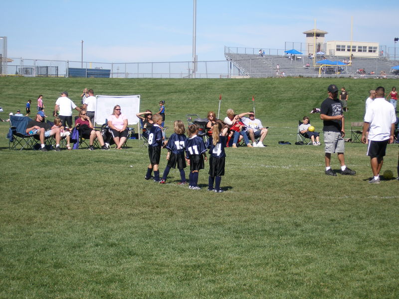 Half-time is over, lined up at center
