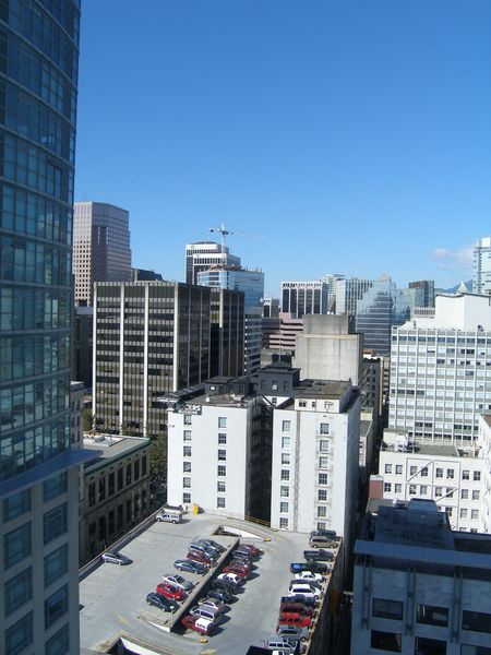 From the Delta Hotel in Vancouver, looking west
