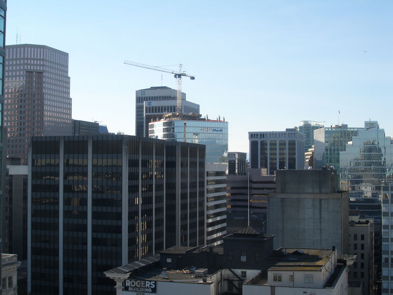 From the Delta Hotel in Vancouver, looking west
