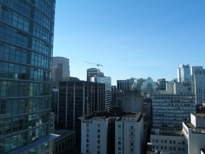 From the Delta Hotel in Vancouver, looking west
