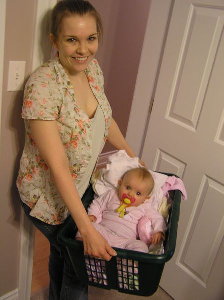 Helping Mommy do laundry

