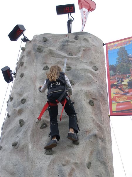 It took no time at all for this girl to race up the wall
