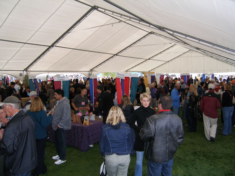 Another picture of the crowd in the wine tasting tent
