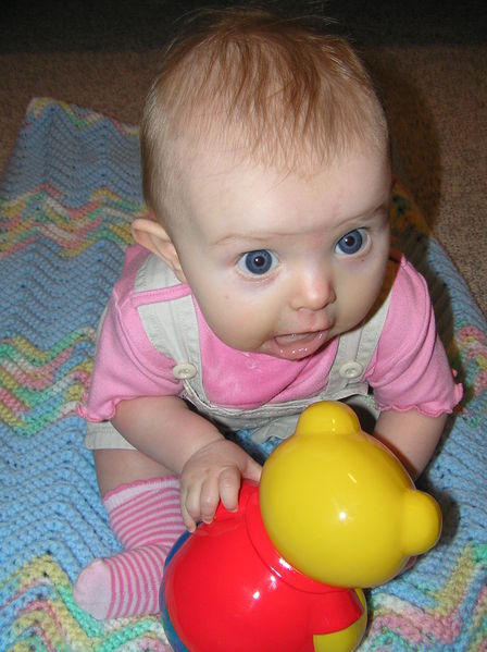 With toys
