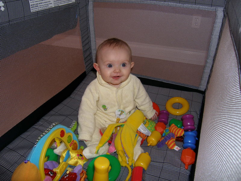 Such a big girl, sitting up all by herself
