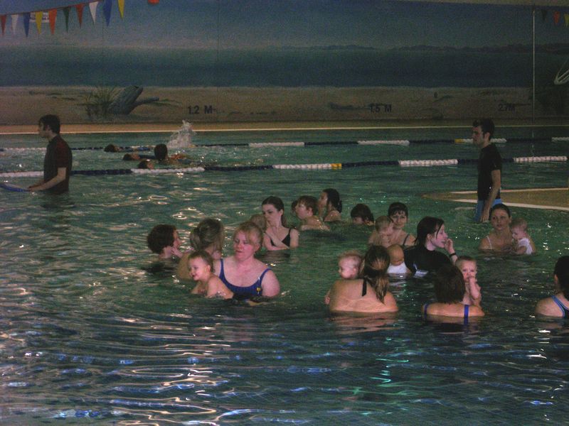 Playing games in the pool with the other kidlets
