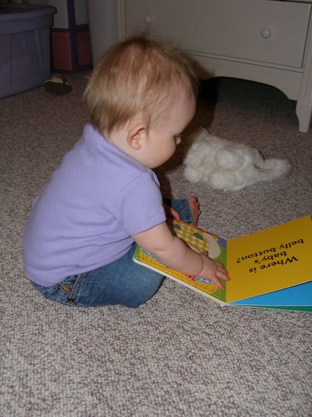 Reading my book
