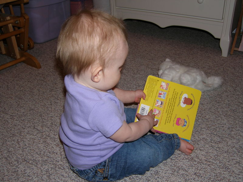 Reading my book
