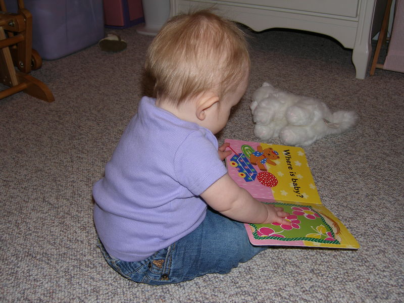 Reading my book
